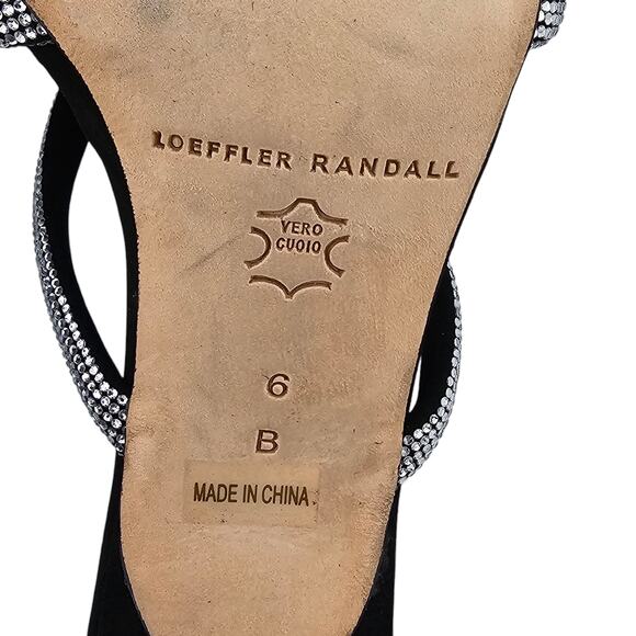 Loeffler Randall Margi Bow Crystal Embellished Heel Sandal Size 6 Black - Picture 9 of 9